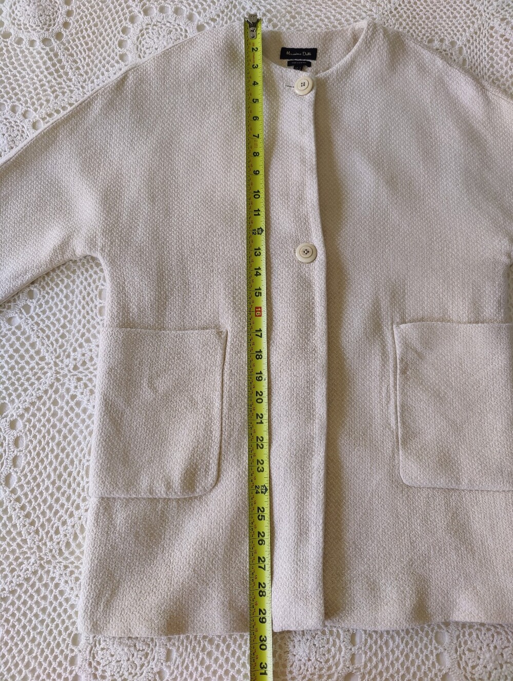 Massimo Dutti Cream and Beige Linen Coat - Picture 6 of 9